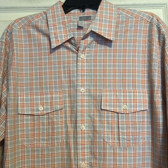 Joseph Abboud Long Sleeve Button Down Shirt Size Large Men’s Beige Orange - Picture 2 of 6